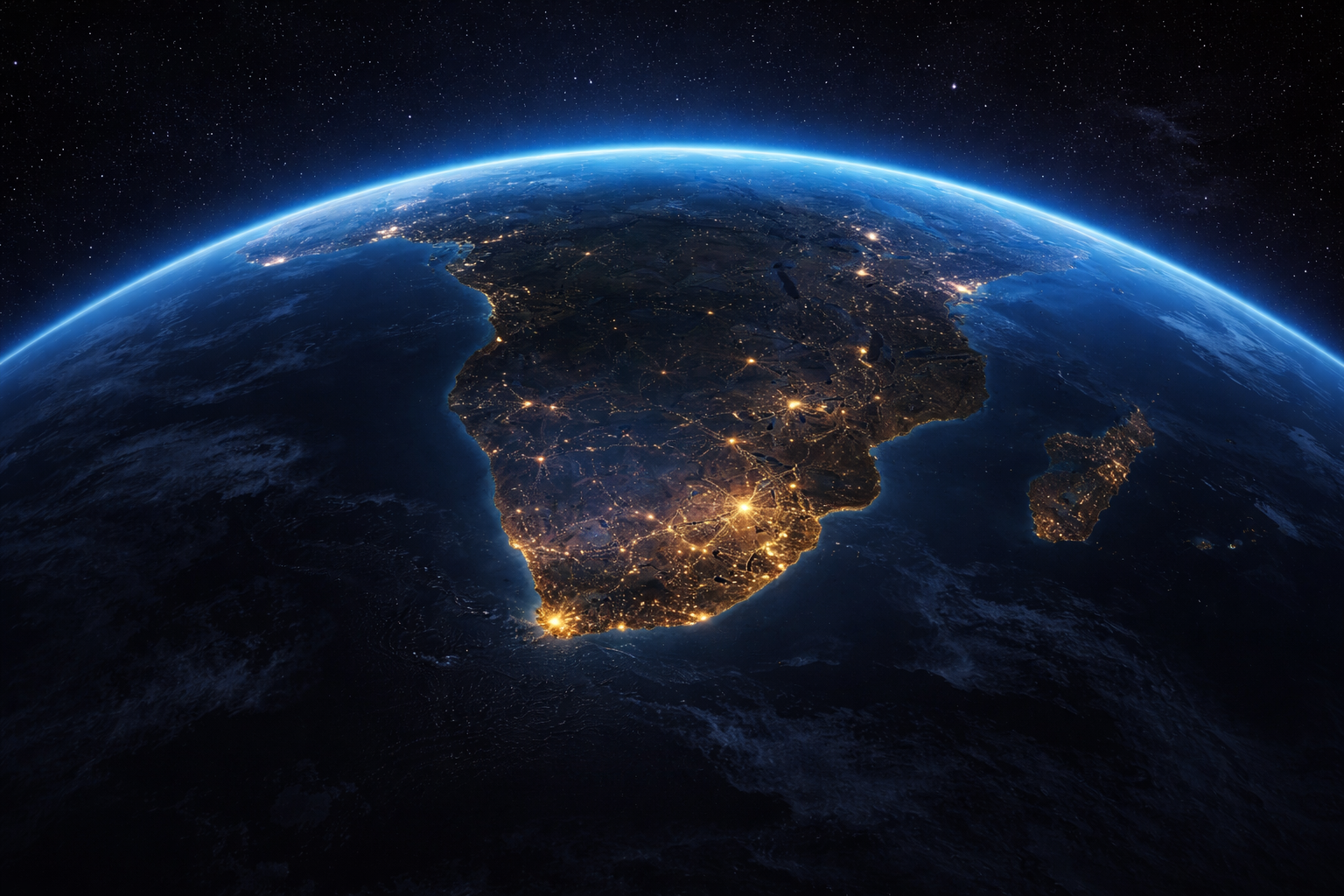 Map showing the Intelsat 20 satellite footprint over South Africa for DStv