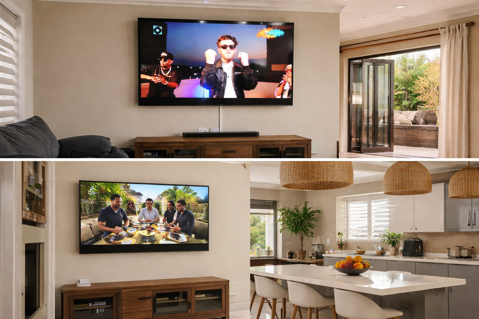 Two TVs in different rooms of a South African home both showing DStv at the same time via Extra View